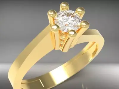 Classic Solitaire Ring  3D print model