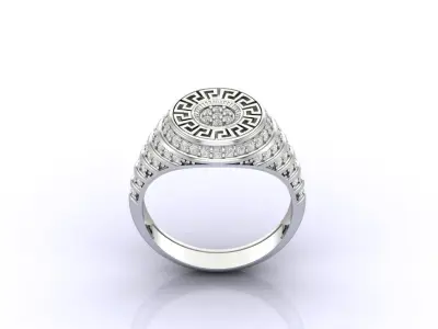Print Ready STL 3DM  Gents Rings Diamond Men Ring  3D print model 210