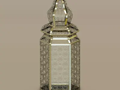 Antique Brass Moroccan Floor Lamp 3D model