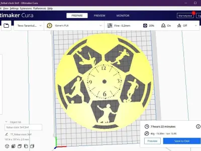 fotbal wall clock 3D print model
