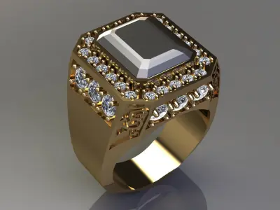 Signet men ring 3D print model