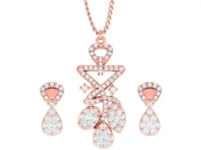 Pendant Earrings combo - 1165 3D print model