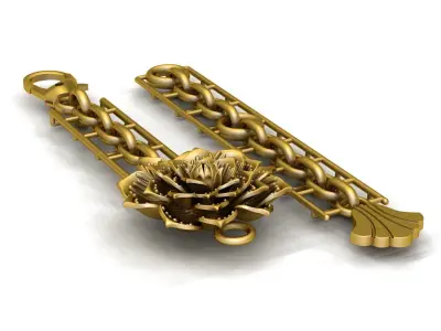 Women Fashion Flower chain Bracelets 3d Printable Model 3D print model
