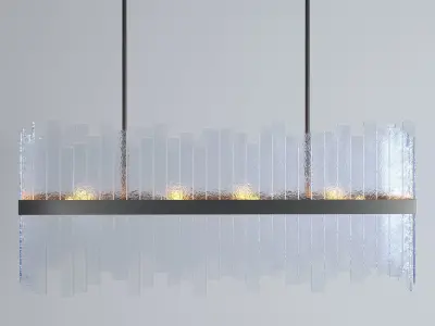 Sander Staggered Glass Chandelier Circular and Rectangular 3D model