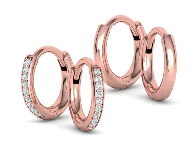 Hoop Earrings Women Earrings Diamond Earrings 3D print model