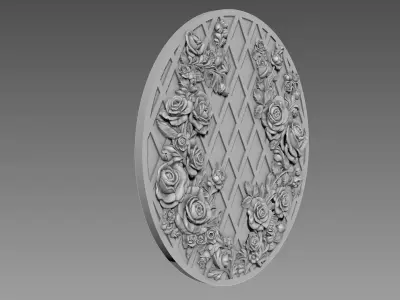 Roses Bas-relief 3D model