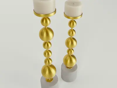 Everly Quinn Metal Candlestick Set 3D model