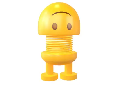 Car Spring Expression Decoration Toys Upside-Down Face v1 001 Low-poly 3D model