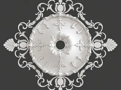 Ceiling rosette  Low-poly 3D model