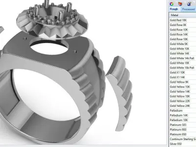 Luxury mens ring 3D print model