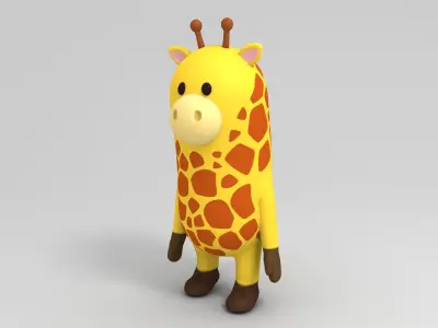 Rigged Cartoon Giraffe 3D model