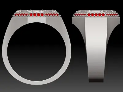 Man Ring Sculpture jewelry Gold 3D print model 3D print model