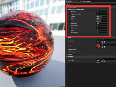 Mega Active Volcano-Lava Animated Material Bundle Low-poly 3D model