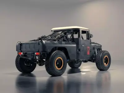 Aggressive Custom Black Toyota Off-Road Truck 3D model