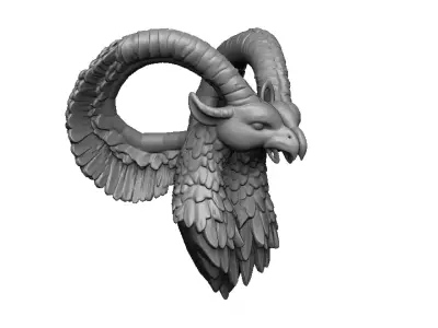 ram and eagle pendant 3D print model