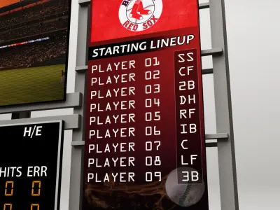 Baseball stadium scoreboard low poly Low-poly 3D model