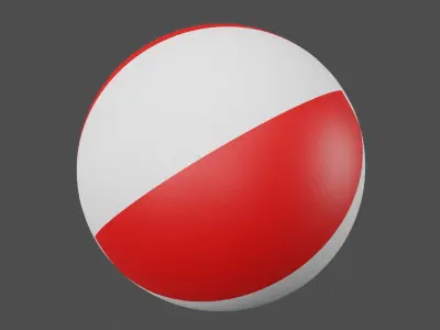 Red Beach Ball Low-poly 3D model
