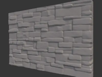 Dirt Covered Stone Wall Module 3D model