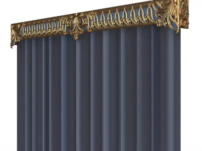 Cornice Classic Curtain 06 Low-poly 3D model