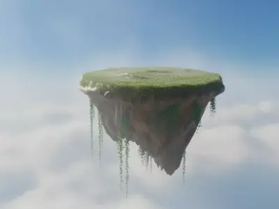 Fantasy Floating Island Free 3D model