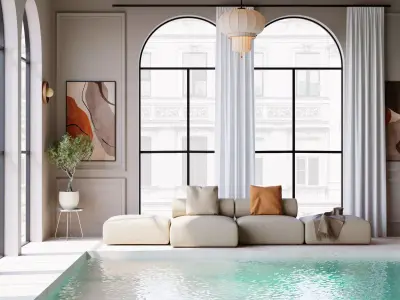 Photorealistic Interior Scene in 3Ds Max and Corona 3D model