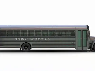 Prison Transport Bus Low-poly 3D model