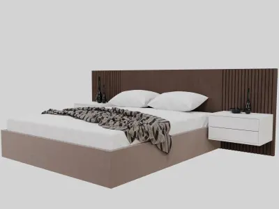 Bed complete Free 3D model