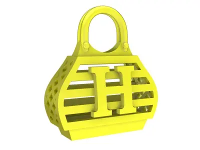 A4654 Letter H Luxury Handbag Pendant 3D print model