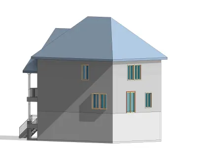 Modern house in Revit 3D model
