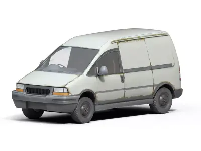 Old Generic Van Low-poly 3D model