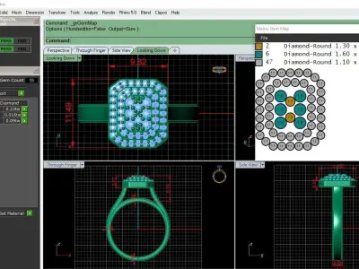Pack of Emerald rings 41-MWC 3D print model