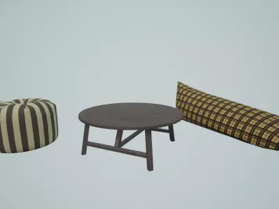 Basic Outdoor Lounge set Free low-poly 3D model