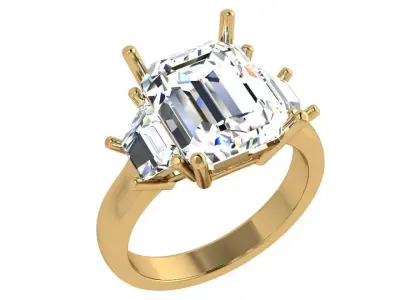 Emerald Ring 3984 3D print model