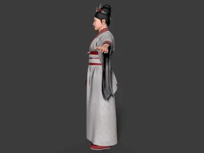Chinese Noble Lady - Game Ready Low-poly 3D model