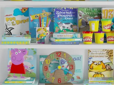 Kid room decoration set 3D model