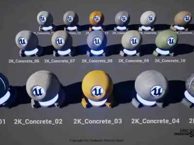 Optimized Concrete World Aligned Materials 3D model