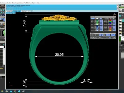 Ornate Square Signet Ring for Men 3D Model 3641 3D print model