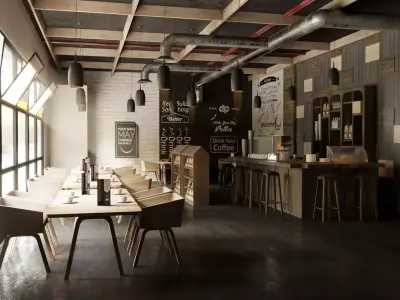 3D model Coffee Restaurant Bar 3D model