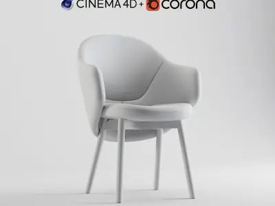 Albu Armchair By Ton C4D and Corona Renderer 3D model