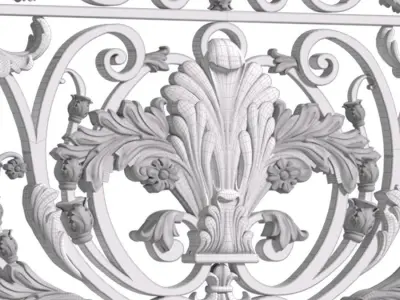 Wrought Classic Balcony Railing 3D model