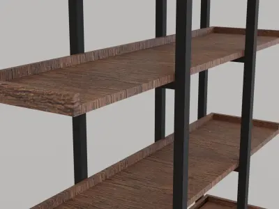 Bookshelf for Low Poly Games Free low-poly 3D model