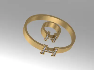 Hermes rings and bangle NN073 3D print model