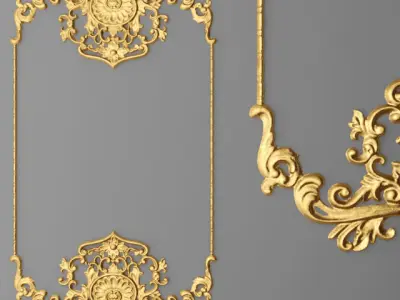 Collection stucco molding frame 3D model