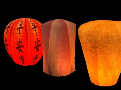 Chinese sky lantern 3D model purchase