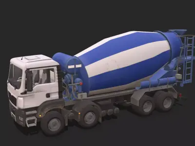 Concrete Mixer Low-poly 3D model