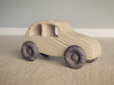 Wooden Car Toy 3D model