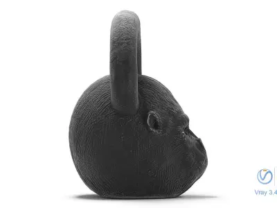 Gorilla Kettlebell - Low Poly and Sculpt Low-poly 3D model