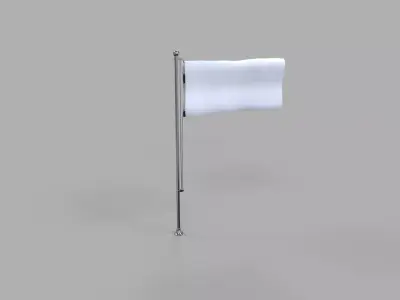 Flag with pole Free 3D model