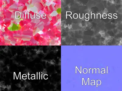 Pink Tulip Flower Realistic Model Pack Low-poly 3D model