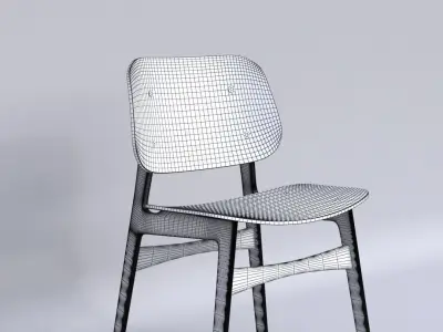 Soborg Wood base By Borge Mogensen 1950 3D model